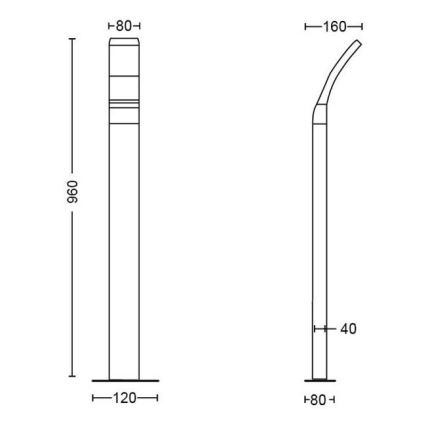 Philips - LED Lampa zewnętrzna LED/12W/230V 2700K 96 cm IP44