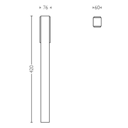 Philips - LED Lampa zewnętrzna STRATOSPHERE LED/3,8W/230V 42 cm 2700K IP44