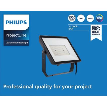 Philips - LED Naświetlacz zewnętrzny PROJECTLINE LED/100W/230V IP65 4000K