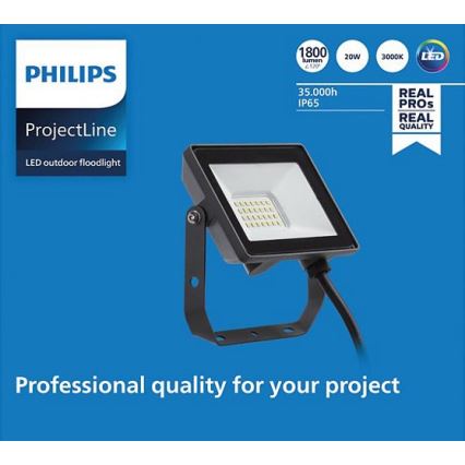 Philips - LED Naświetlacz zewnętrzny PROJECTLINE LED/20W/230V IP65 3000K