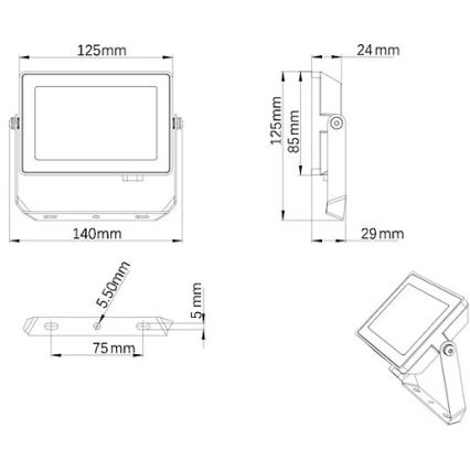 Philips - LED Naświetlacz zewnętrzny PROJECTLINE LED/20W/230V IP65 3000K