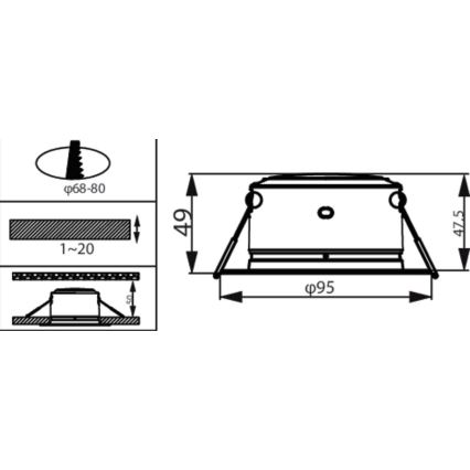 Philips - LED Oprawa wpuszczana LED/2W/230V 3000K