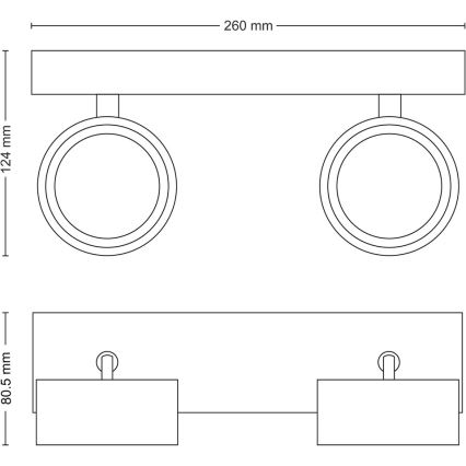 Philips - LED Oświetlenie punktowe 2xLED/5,5W/230V czarne