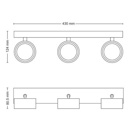 Philips - LED Oświetlenie punktowe 3xLED/5,5W/230V białe