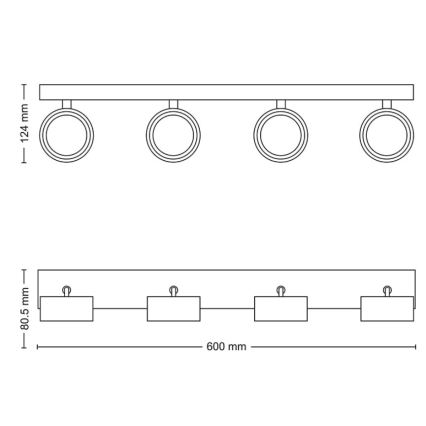 Philips - LED Oświetlenie punktowe 4xLED/5,5W/230V białe