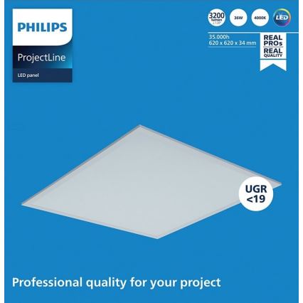 Philips - LED Panel wpuszczany PROJECTLINE LED/36W/230V 62x62 cm