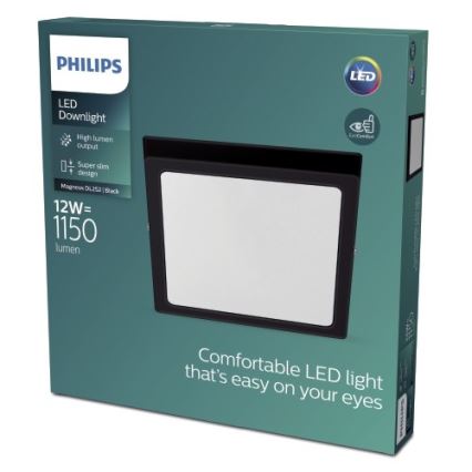 Philips - LED Plafon LED/12W/230V 2700K czarny