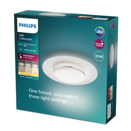 Philips- LED Plafon ściemnialny SCENE SWITCH LED/30W/230V 2700K srebrny