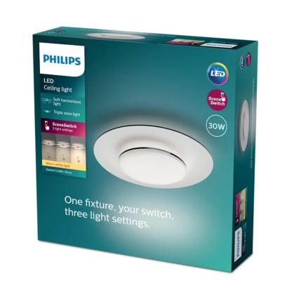 Philips- LED Plafon ściemnialny SCENE SWITCH LED/30W/230V 2700K czarny