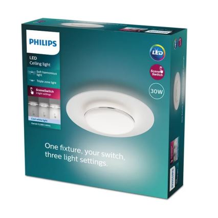 Philips- LED Plafon ściemnialny SCENE SWITCH LED/30W/230V 4000K srebrny