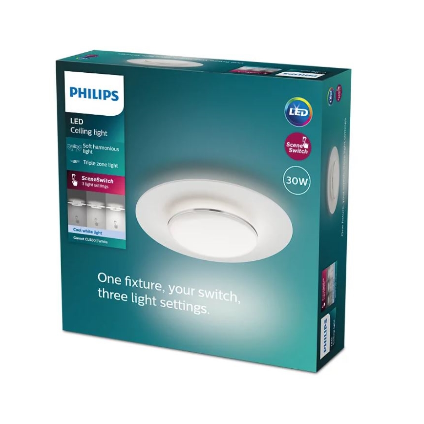 Philips- LED Plafon ściemnialny SCENE SWITCH LED/30W/230V 4000K srebrny