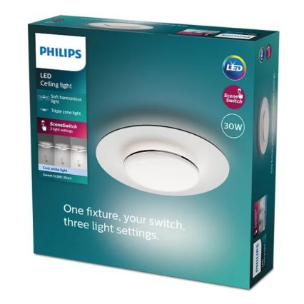 Philips- LED Plafon ściemnialny SCENE SWITCH LED/30W/230V 4000K czarny