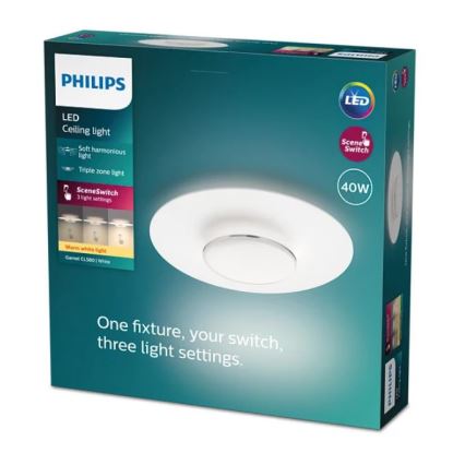 Philips- LED Plafon ściemnialny SCENE SWITCH LED/40W/230V 2700K srebrny