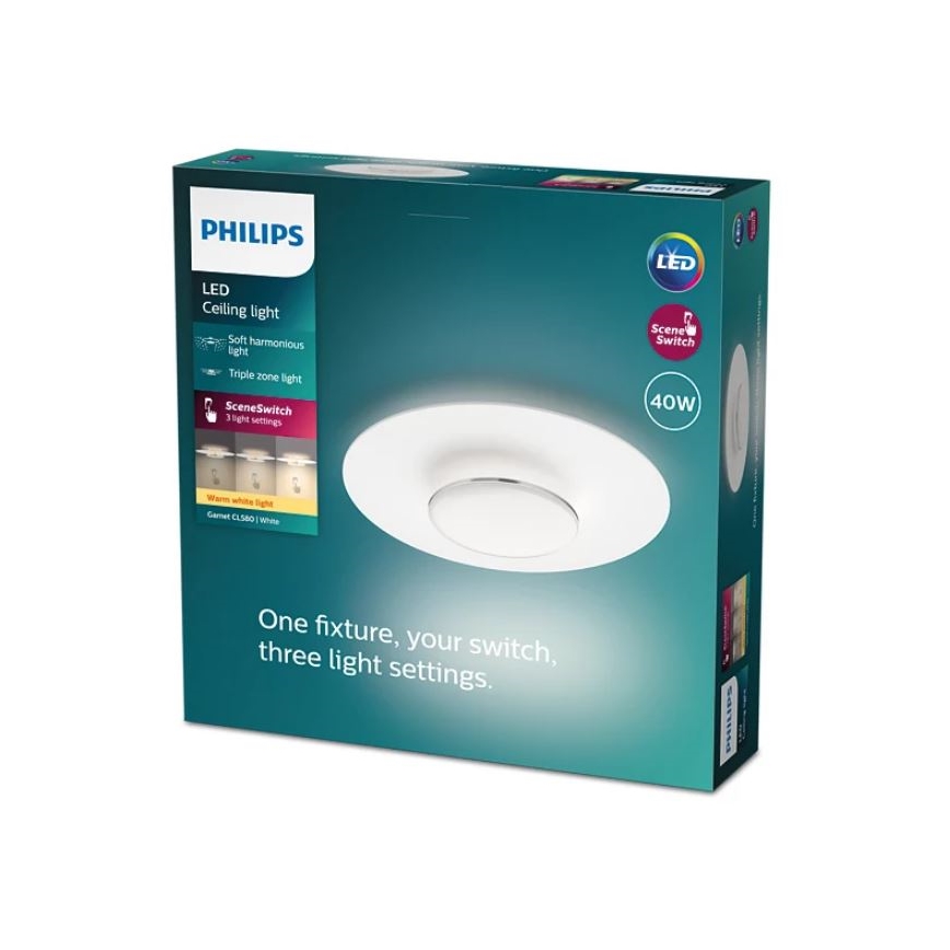 Philips- LED Plafon ściemnialny SCENE SWITCH LED/40W/230V 2700K srebrny