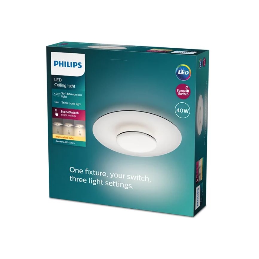 Philips- LED Plafon ściemnialny SCENE SWITCH LED/40W/230V 2700K czarny