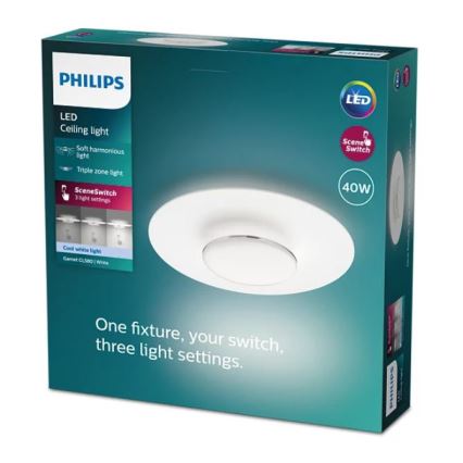 Philips- LED Plafon ściemnialny SCENE SWITCH LED/40W/230V 4000K srebrny