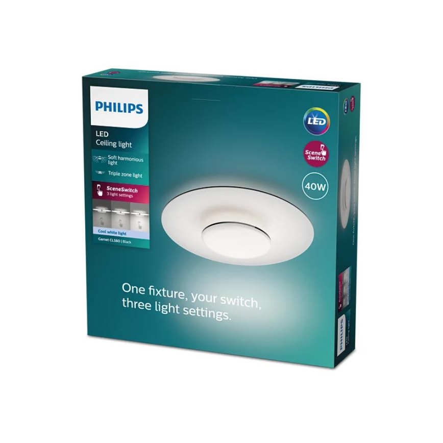 Philips- LED Plafon ściemnialny SCENE SWITCH LED/40W/230V 4000K czarny