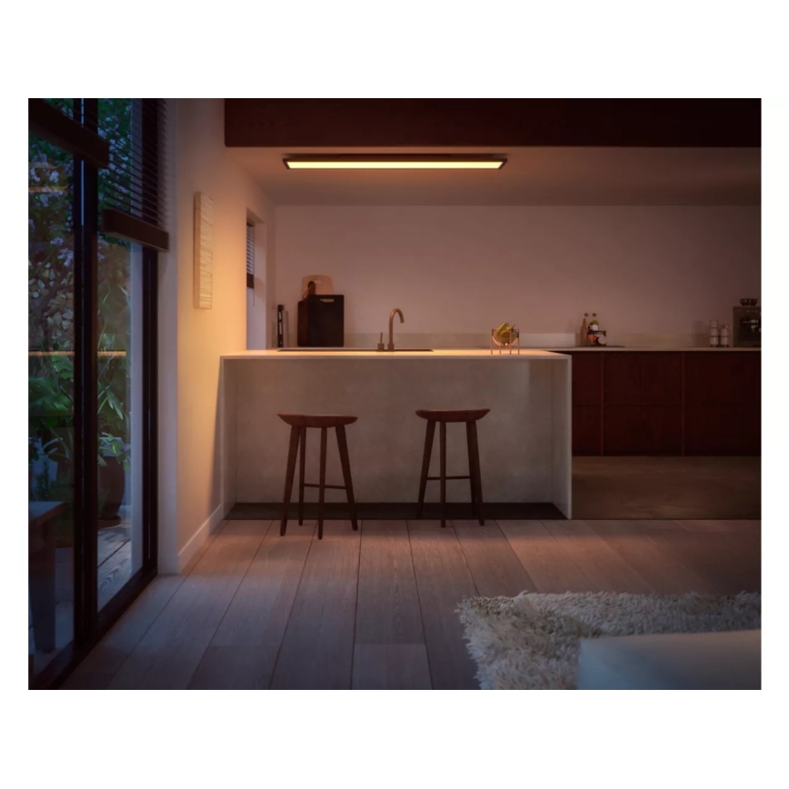 Philips - LED Plafon ściemnialny Hue AURELLE LED/39W/230V 2200-6500K 120x30 cm czarny
