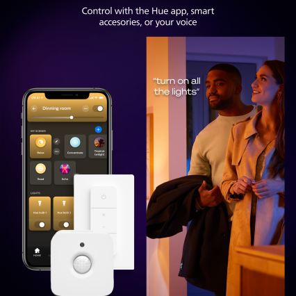 Philips - LED Plafon ściemnialny Hue AURELLE LED/39W/230V 2200-6500K 120x30 cm czarny