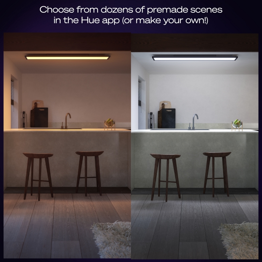 Philips - LED Plafon ściemnialny Hue AURELLE LED/39W/230V 2200-6500K 120x30 cm czarny
