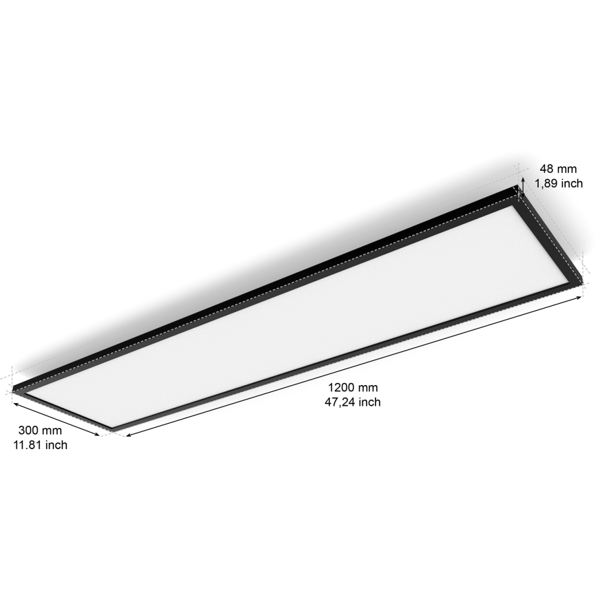 Philips - LED Plafon ściemnialny Hue AURELLE LED/39W/230V 2200-6500K 120x30 cm czarny