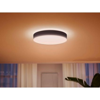 Philips - LED Plafon ściemnialny Hue LED/33,5W/230V 2200-6500K śr. 425 mm czarny + pilot zdalnego sterowania