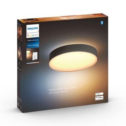 Philips - LED Plafon ściemnialny Hue LED/33,5W/230V 2200-6500K śr. 425 mm czarny + pilot zdalnego sterowania