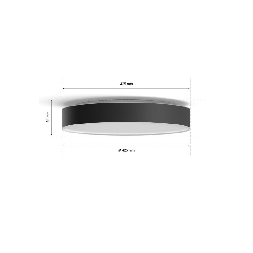 Philips - LED Plafon ściemnialny Hue LED/33,5W/230V 2200-6500K śr. 425 mm czarny + pilot zdalnego sterowania