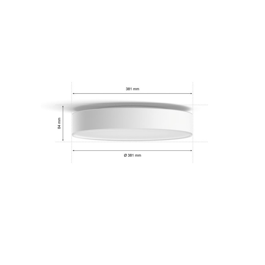 Philips - LED Plafon ściemnialny Hue LED/19,2W/230V 2200-6500K śr. 381 mm biały + pilot zdalnego sterowania