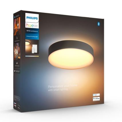 Philips - LED Plafon ściemnialny Hue LED/19,2W/230V 2200-6500K śr. 381 mm czarny + pilot zdalnego sterowania