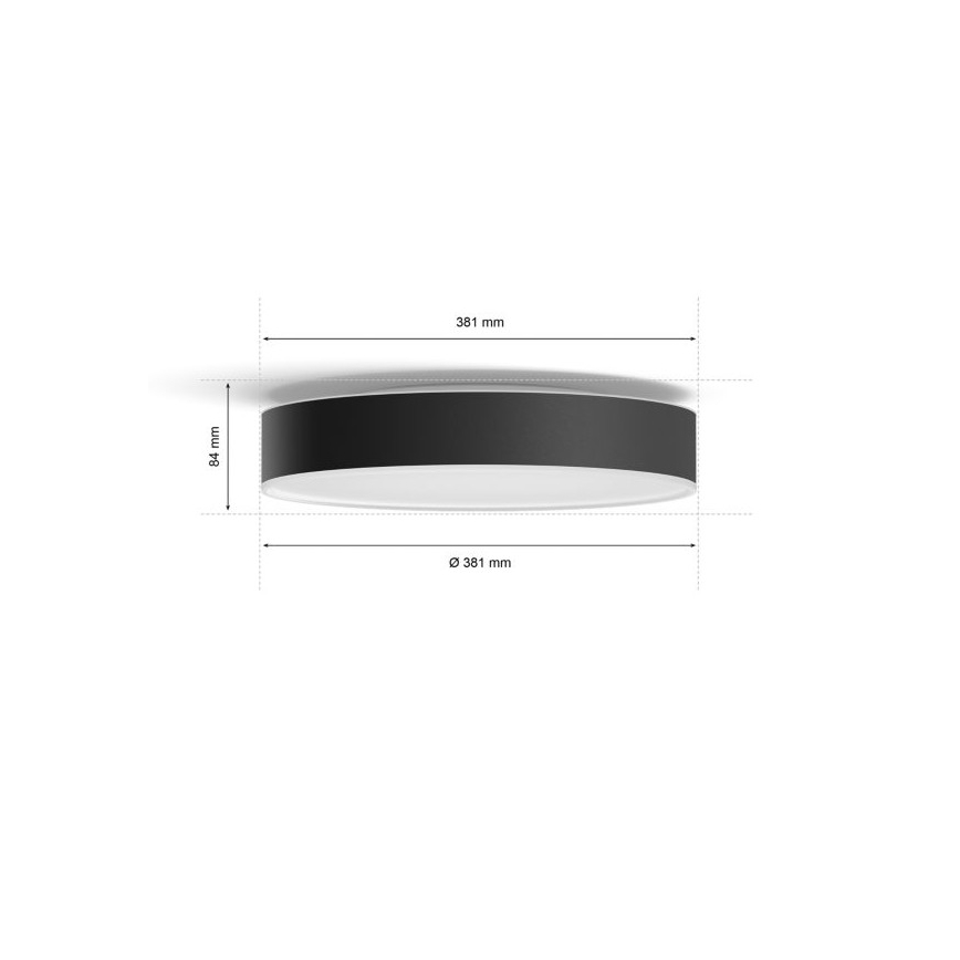 Philips - LED Plafon ściemnialny Hue LED/19,2W/230V 2200-6500K śr. 381 mm czarny + pilot zdalnego sterowania