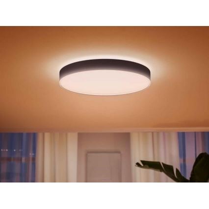 Philips - LED Plafon ściemnialny Hue LED/48W/230V 2200-6500K śr. 551 mm czarny + pilot zdalnego sterowania