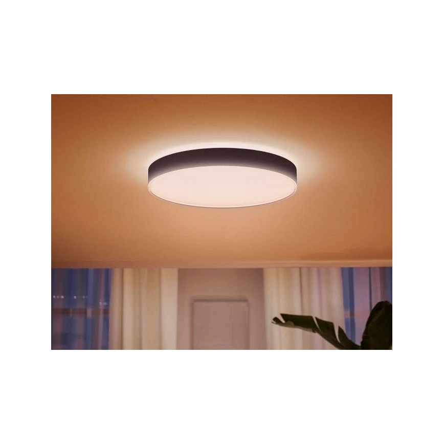 Philips - LED Plafon ściemnialny Hue LED/48W/230V 2200-6500K śr. 551 mm czarny + pilot zdalnego sterowania