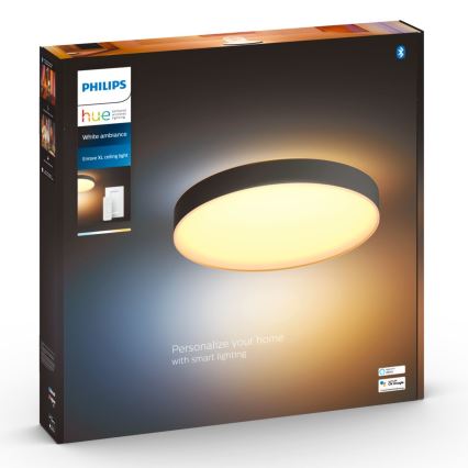 Philips - LED Plafon ściemnialny Hue LED/48W/230V 2200-6500K śr. 551 mm czarny + pilot zdalnego sterowania