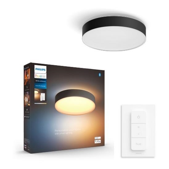 Philips - LED Plafon ściemnialny Hue LED/19,2W/230V 2200-6500K śr. 381 mm czarny + pilot zdalnego sterowania