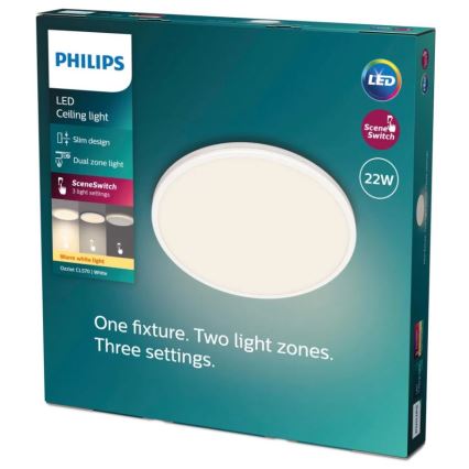 Philips - LED Plafon ściemnialny SCENE SWITCH LED/22W/230V śr. 40 cm 2700K biały