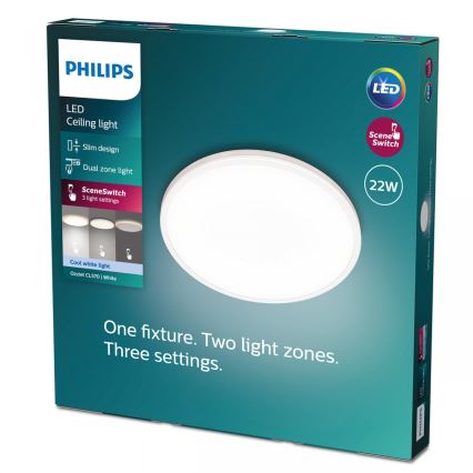 Philips - LED Plafon ściemnialny SCENE SWITCH LED/22W/230V śr. 40 cm 4000K biały