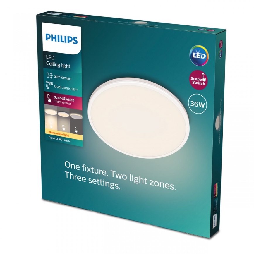 Philips - LED Plafon ściemnialny SCENE SWITCH LED/36W/230V śr. 50 cm 2700K biały