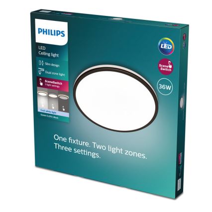 Philips - LED Plafon ściemnialny SCENE SWITCH LED/36W/230V śr. 50 cm 4000K czarny