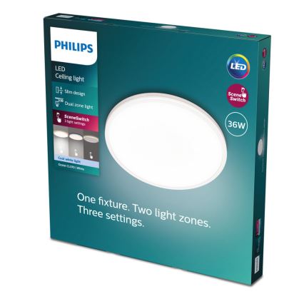 Philips - LED Plafon ściemnialny SCENE SWITCH LED/36W/230V śr. 50 cm 4000K biały