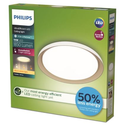 Philips - LED Plafon ściemnialny PEBBLO SCENE SWITCH LED/10W/230V 2700K biały