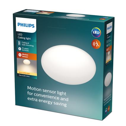 Philips - LED Plafon z czujnikiem 1xLED/12W/230V 2700K