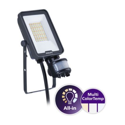 Philips - Reflektor LED z czujnikiem ruchu i zmierzchu LEDINAIRE ALL-IN LED/20W/230V 3000/4000/6500K IP65