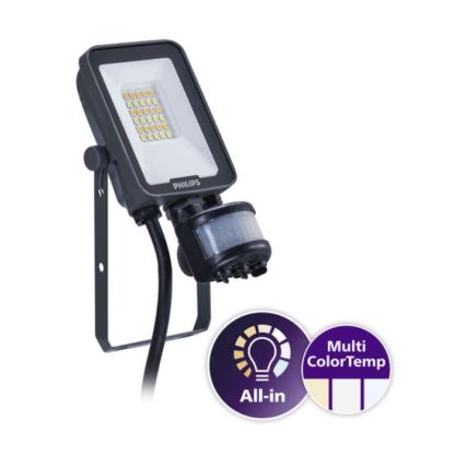 Philips - Reflektor LED z czujnikiem ruchu i zmierzchu LEDINAIRE ALL-IN LED/10W/230V 3000/4000/6500K IP65