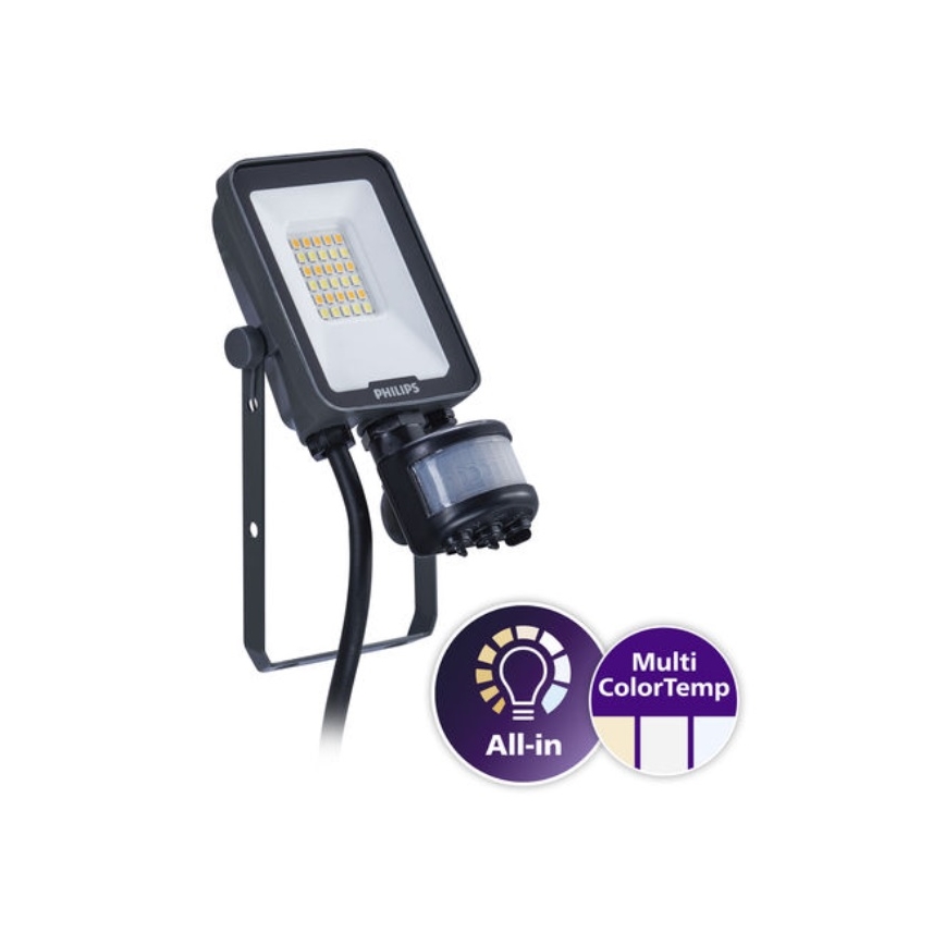 Philips - Reflektor LED z czujnikiem ruchu i zmierzchu LEDINAIRE ALL-IN LED/10W/230V 3000/4000/6500K IP65