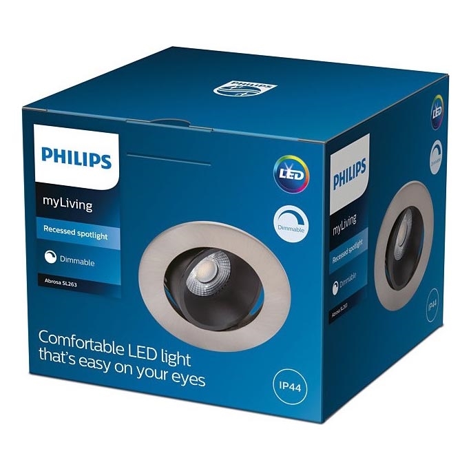 Philips - LED regulowane oświetlenie łazienkowe ABROSA 1xLED/9W/230V IP44
