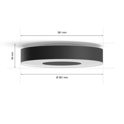 Philips - LED RGB ściemnialna oprawa sufitowa Hue INFUSE LED/33,5W/230V 2000-6500K śr. 381 mm czarna