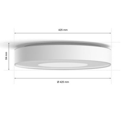 Philips - LED RGB ściemnialna lampa sufitowa Hue INFUSE LED/52,5W/230V 2000-6500K śr. 425 mm biała