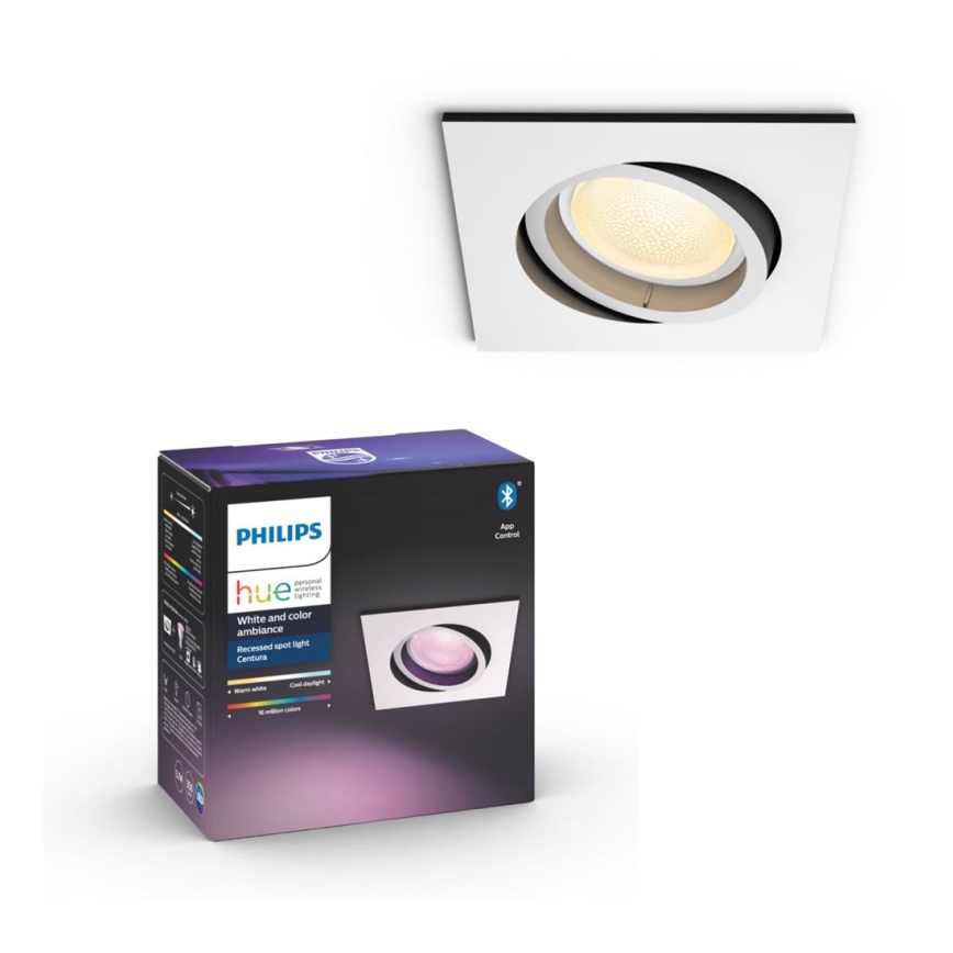 Philips - LED RGB Ściemnialna oprawa wpuszczana Hue CENTURA 1xGU10/5,7W/230V