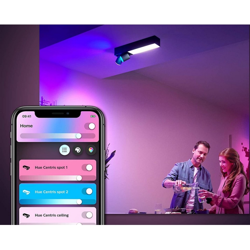 Philips - LED RGBW Ściemnialne oświetlenie punktowe Hue CENTRIS LED/11W/230V + 2xGU10/5,7W